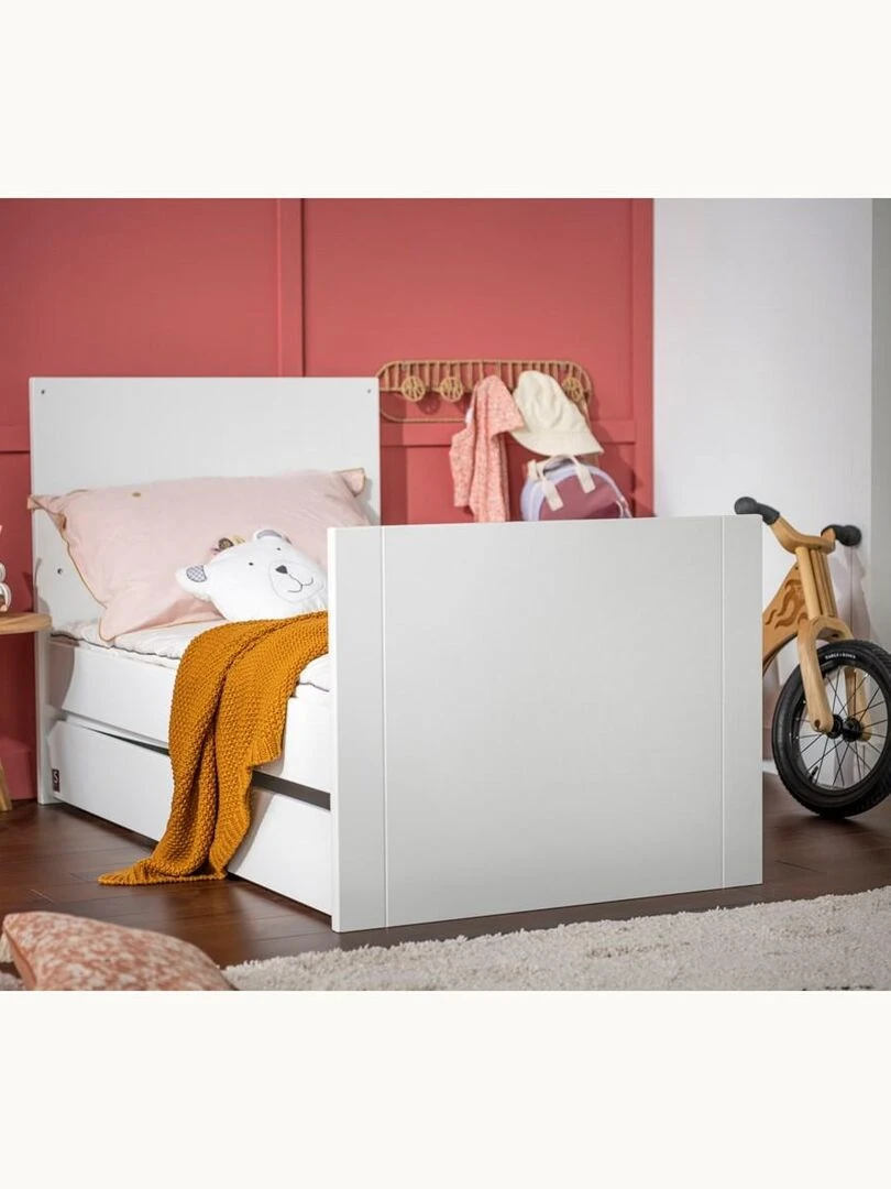 Tiroir pour lit évolutif 140x70 en bois blanc   SAUTHON   Blanc