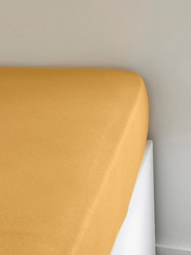 Drap housse 2 personnes uni 'ESSENTIAL' 'TODAY' Jaune