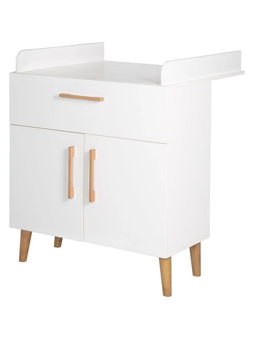 ROBA Commode à Langer "Mick" avec Plan Amovible Fermeture Progressive Hauteur à langer 93 5 cm Blanc