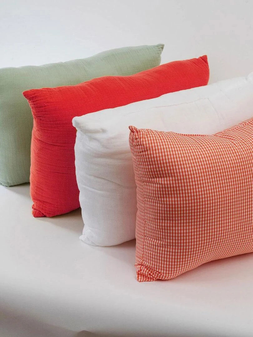 Coussin Rectangle en Coton Bio Fraise   Rouge