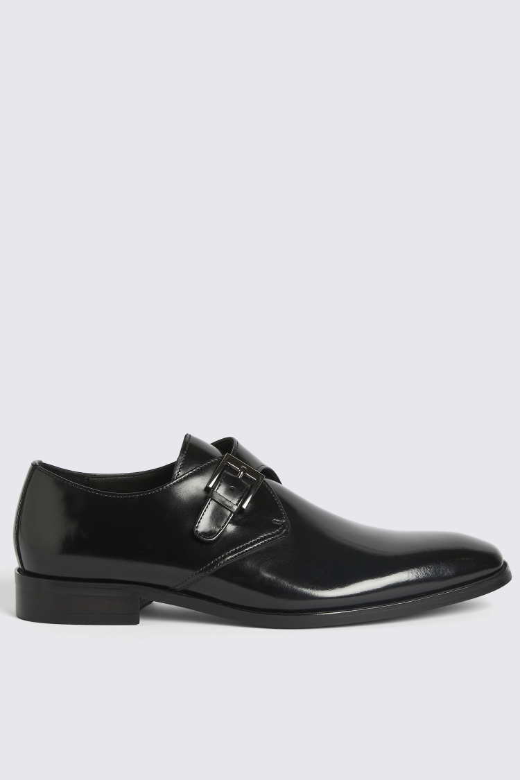 Royal Black Single Monk Shoe   Buy Online at Moss