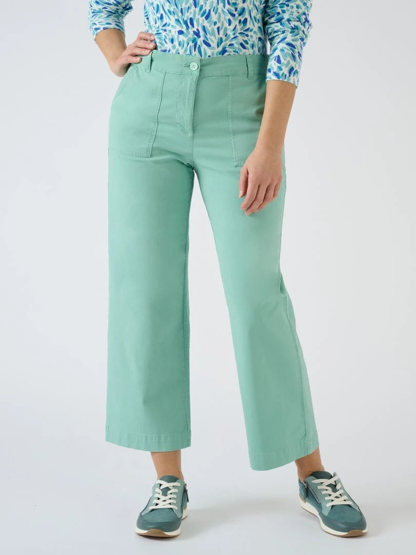 Pantalon 7/8ème poches cargo Damart Vert anis