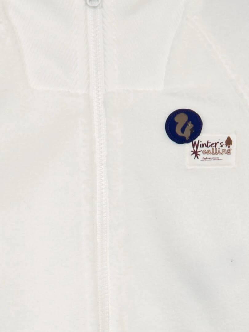 Sweat zippé en sherpa Blanc