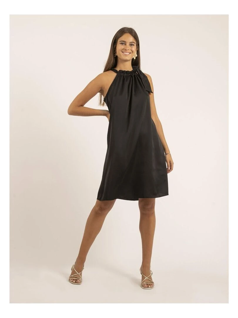 Robe courte satin IMUNE   Noir