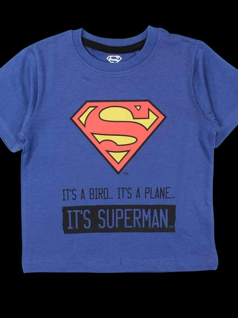 DC Comics Ensemble T shirt short garçon Imprimé Superman Bleu