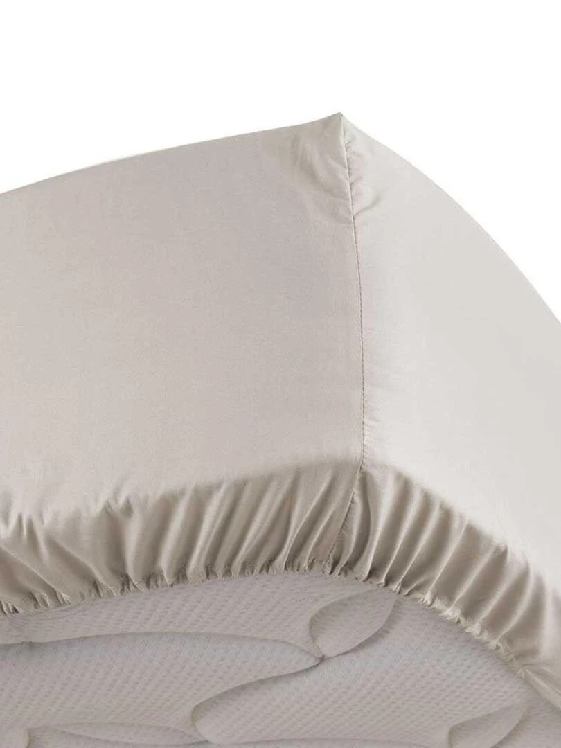 Drap housse Percaline   Blanc cassé
