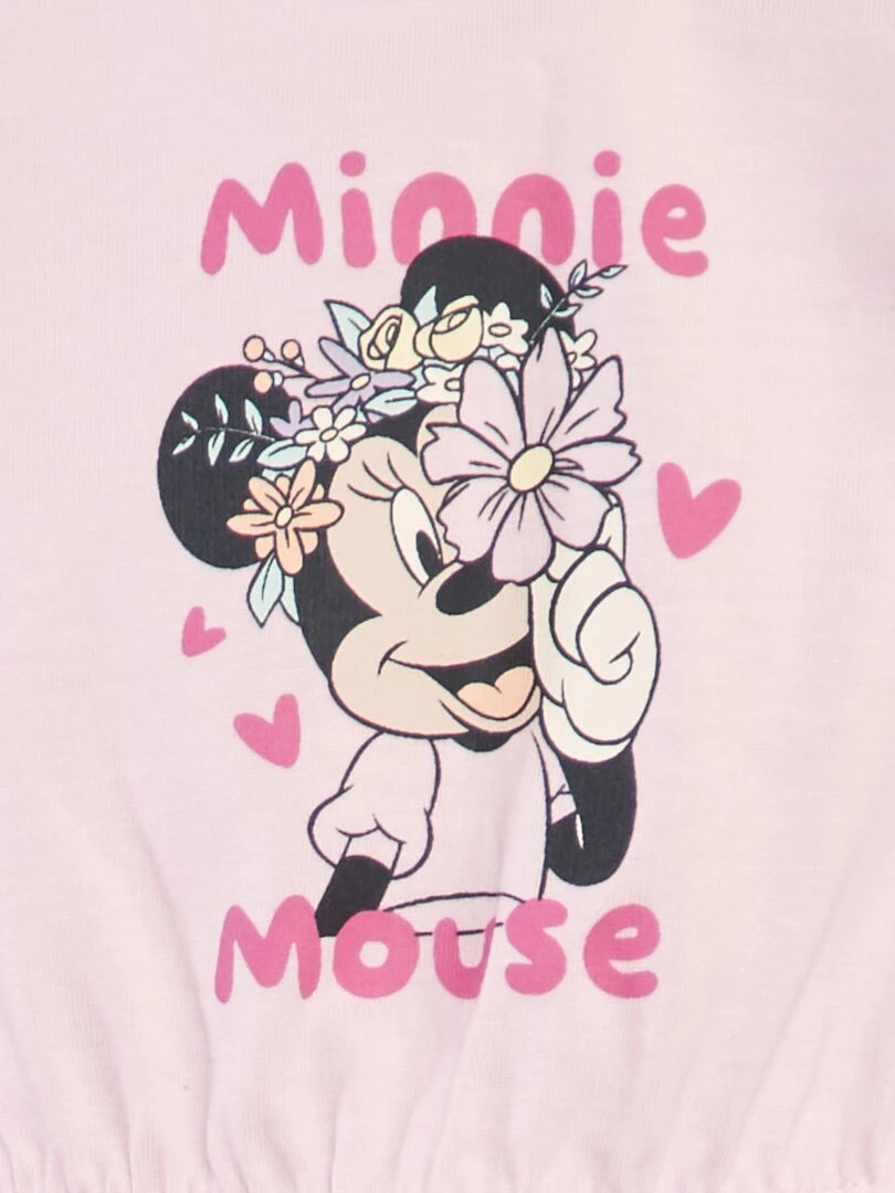 Barboteuse en jersey 'Disney' avec manches volantées 'Minnie' Rose 'Minnie'