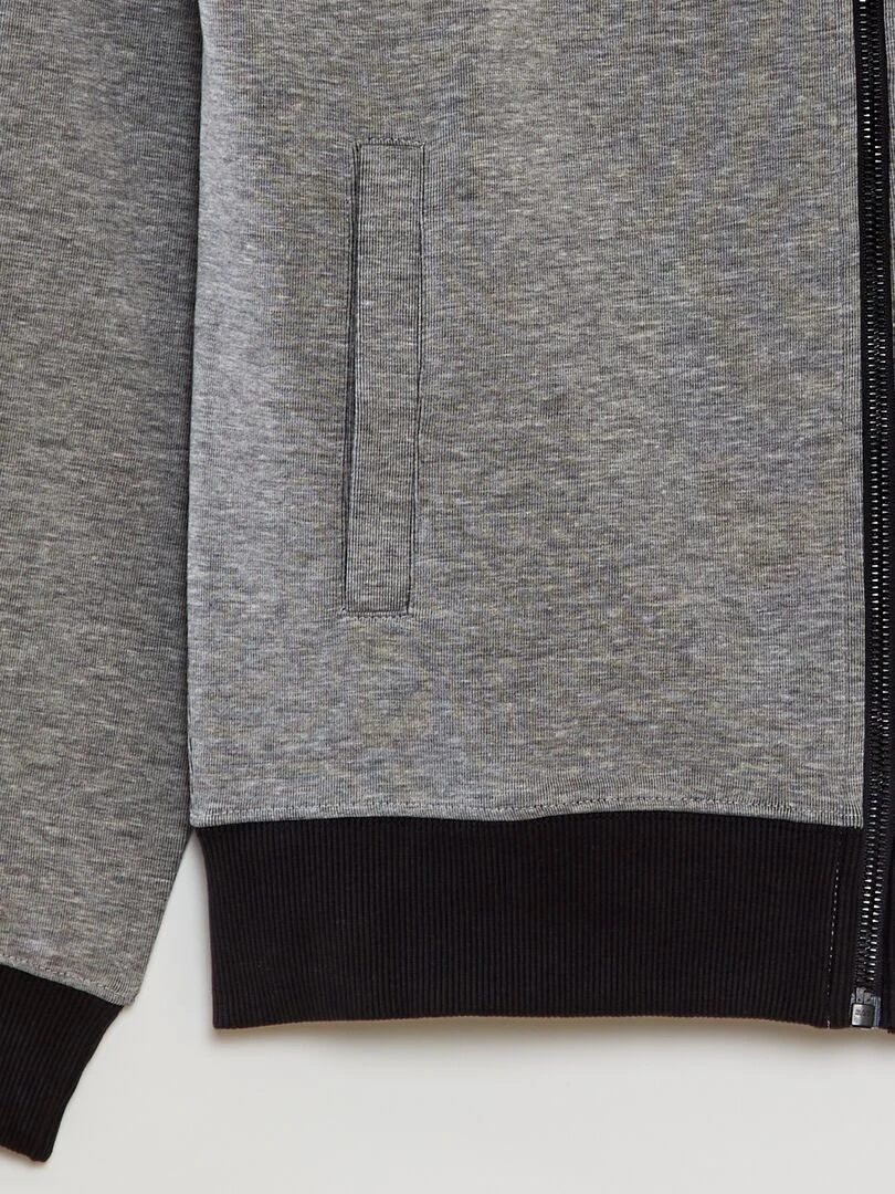 Sweat en interlock avec biais contrasté   Gris