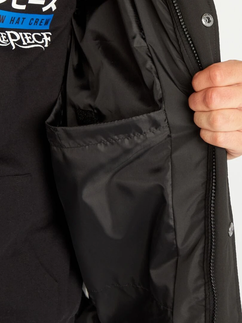 Doudoune à capuche en ripstop   noir