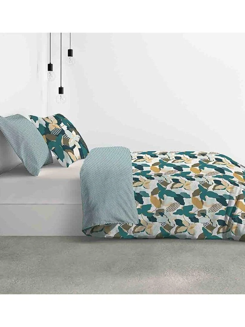 Housse de couette 240x220 Lobelia + 2 taies 100% coton 57 fils   Bleu