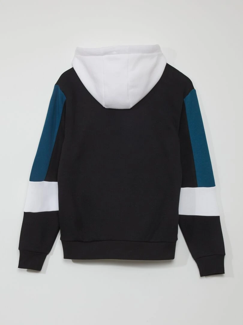 Sweat à capuche color block   Noir
