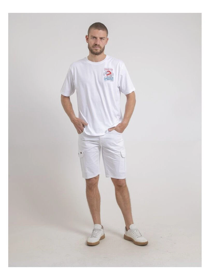 T shirt col rond oversize pur coton NIGORILLE   Blanc