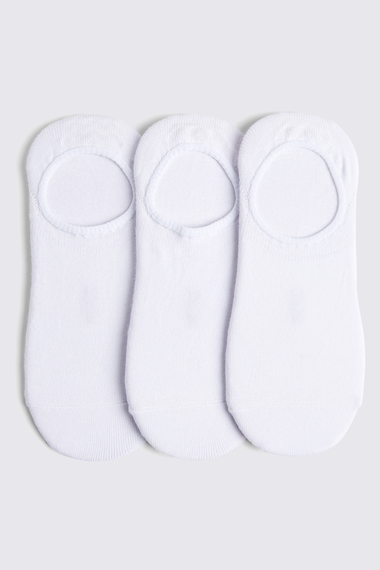 White 3-Pack Bamboo Trainer Socks Buy Online at Moss