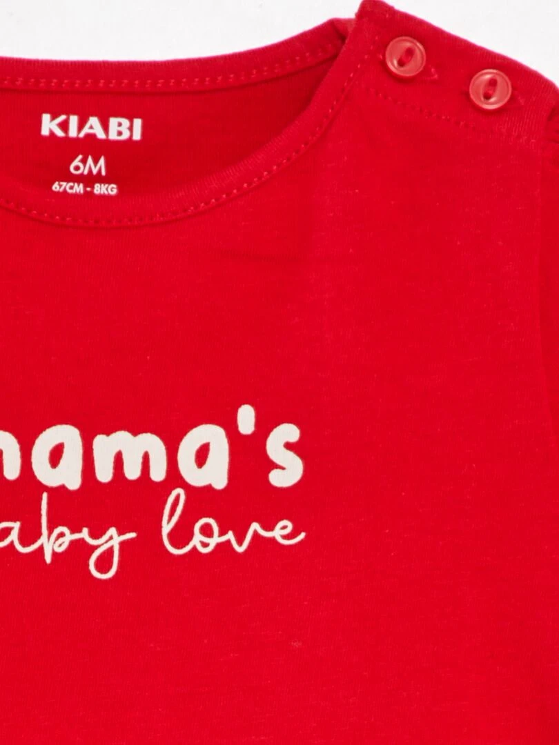 Tee shirt imprimé message Rouge