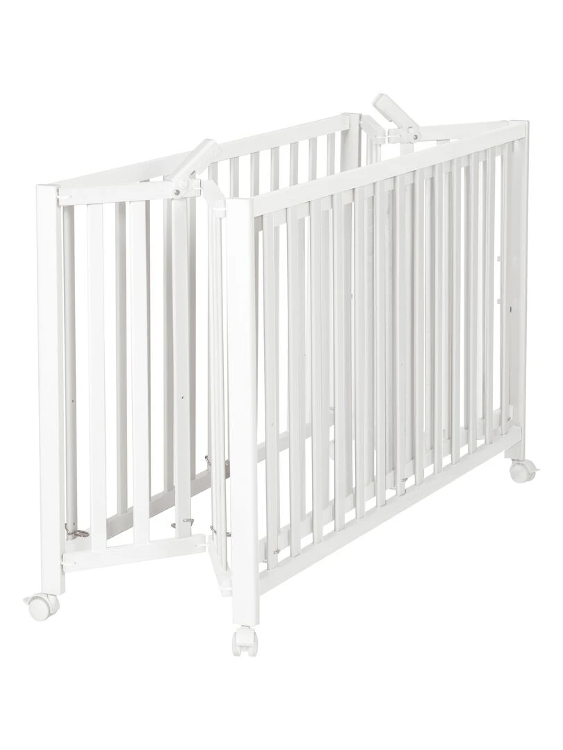 ROBA Lit pliable "Fold Up" 60x120   Réglable en hauteur   Bois blanc   Blanc