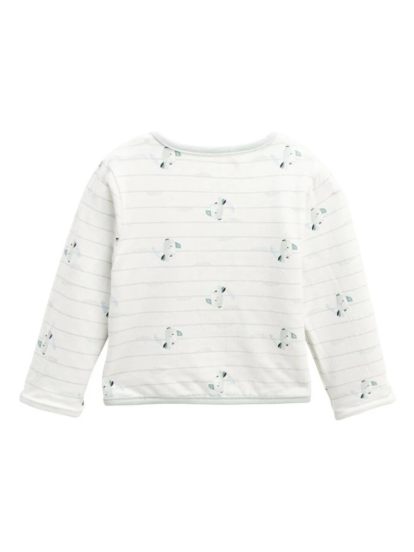 Gilet bébé réversible en coton matelassé Kimi   Ecru