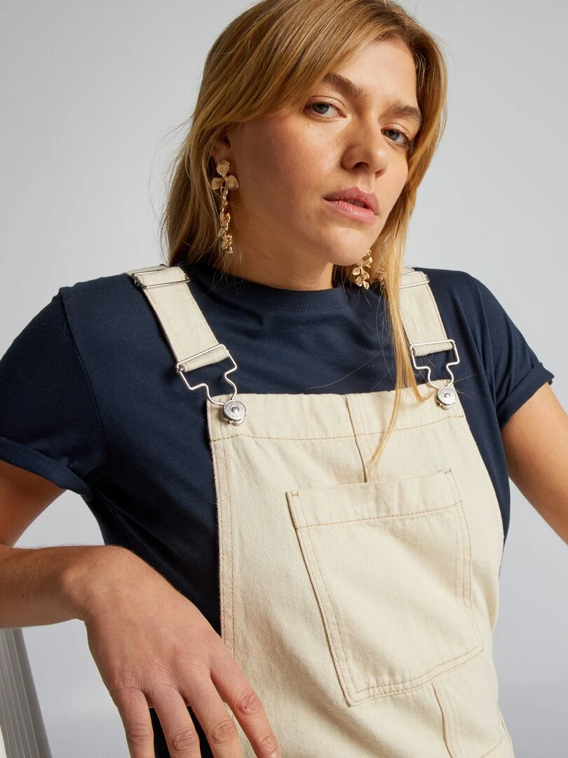 Salopette en jean   Beige