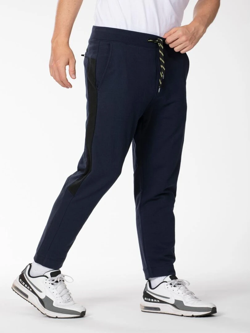 Pantalon de détente coton avec bande sur les côtés ASWIN 'Rica Lewis' Bleu