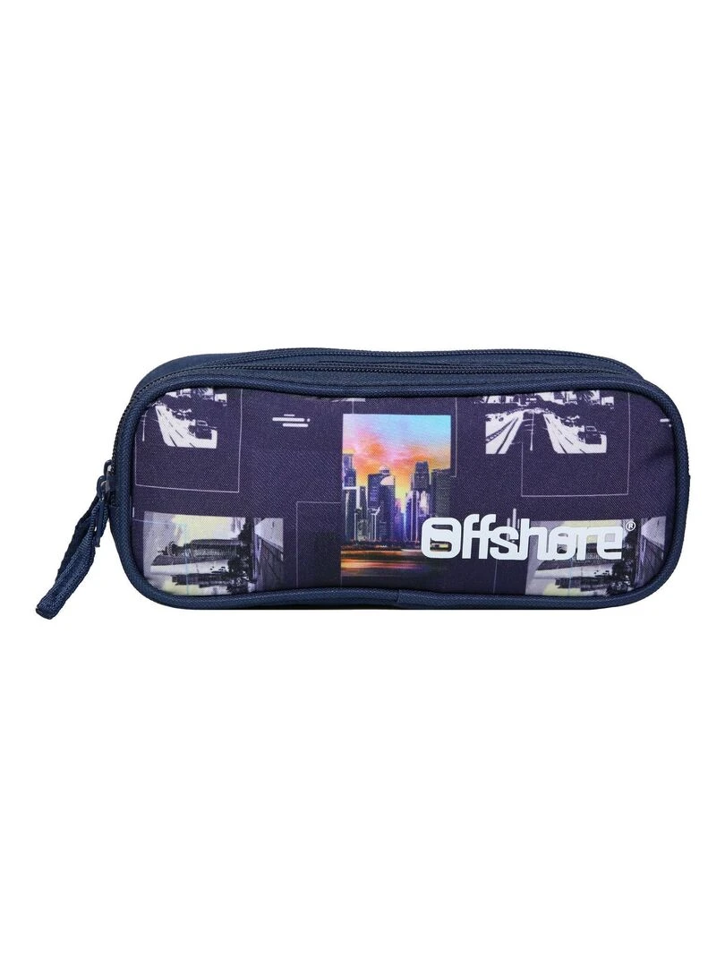 BAGTROTTER Trousse scolaire 2 compartiments Offshore City Ville Bleue Bleu