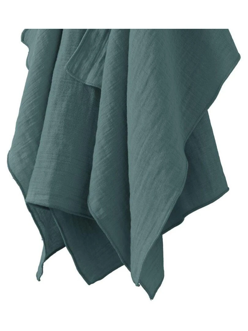 Lot de 2 essuie mains 50x70 en Gaze de coton Bleu canard