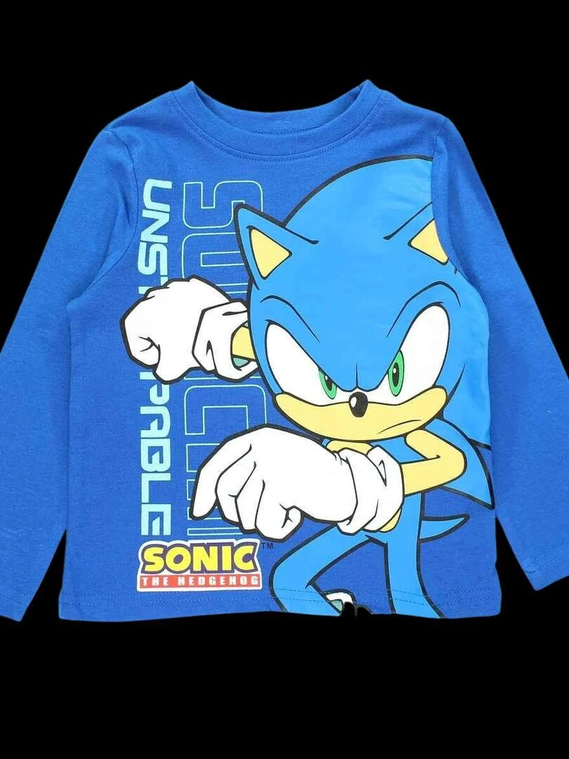 Sonic Pyjama garçon imprimé Sonic en coton Bleu