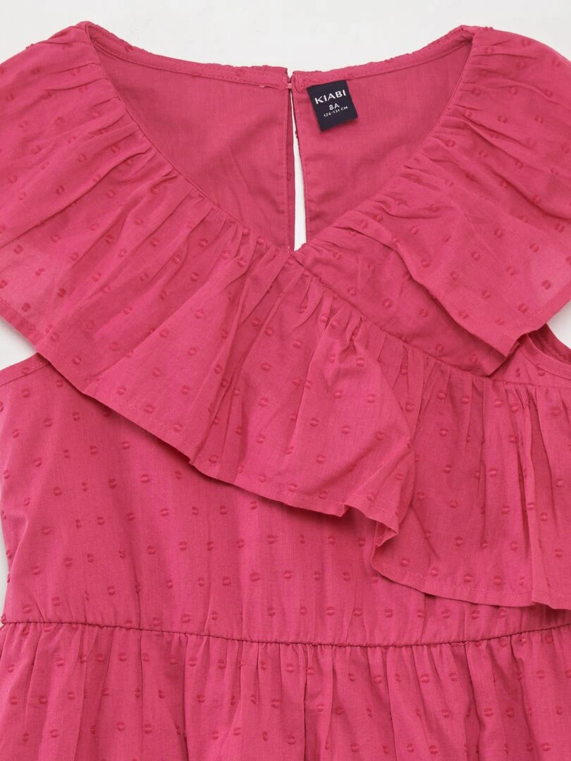 Robe en coton plumetis Rose