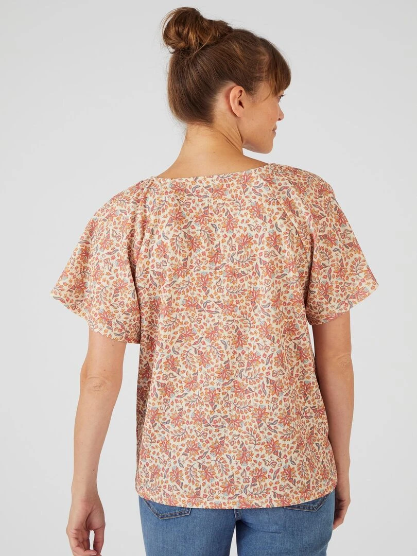 Tee shirt maille souple texturée   Damart   Beige