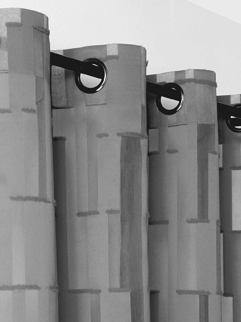 Voilage tamisant transparent et graphique   Gris clair