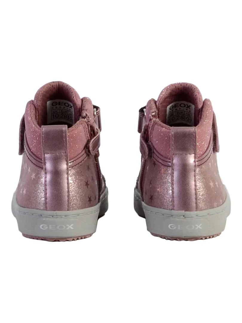 Basket Montante Cuir Enfant Geox J Kalispera   Rose
