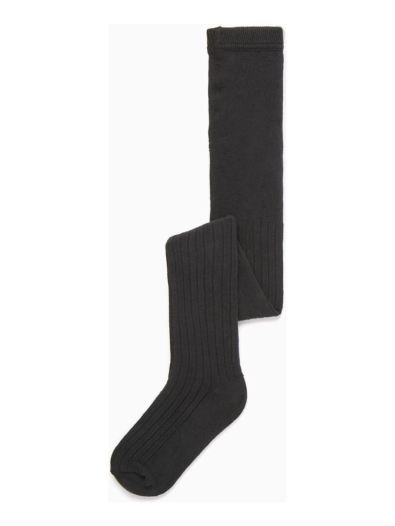 Collants Maille Côtelée Anti Boulochage Fille ESSENTIALS LINE Noir