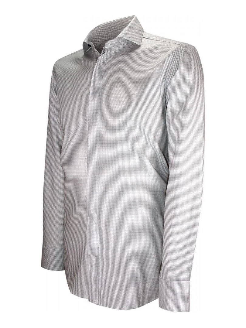 Chemise mode gorge cachée à motifs ANDREA   Gris