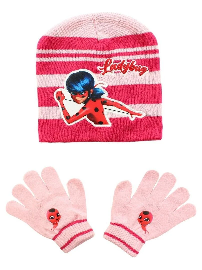 Miraculous Bonnet gant fille Imprimé Miraculous Rose