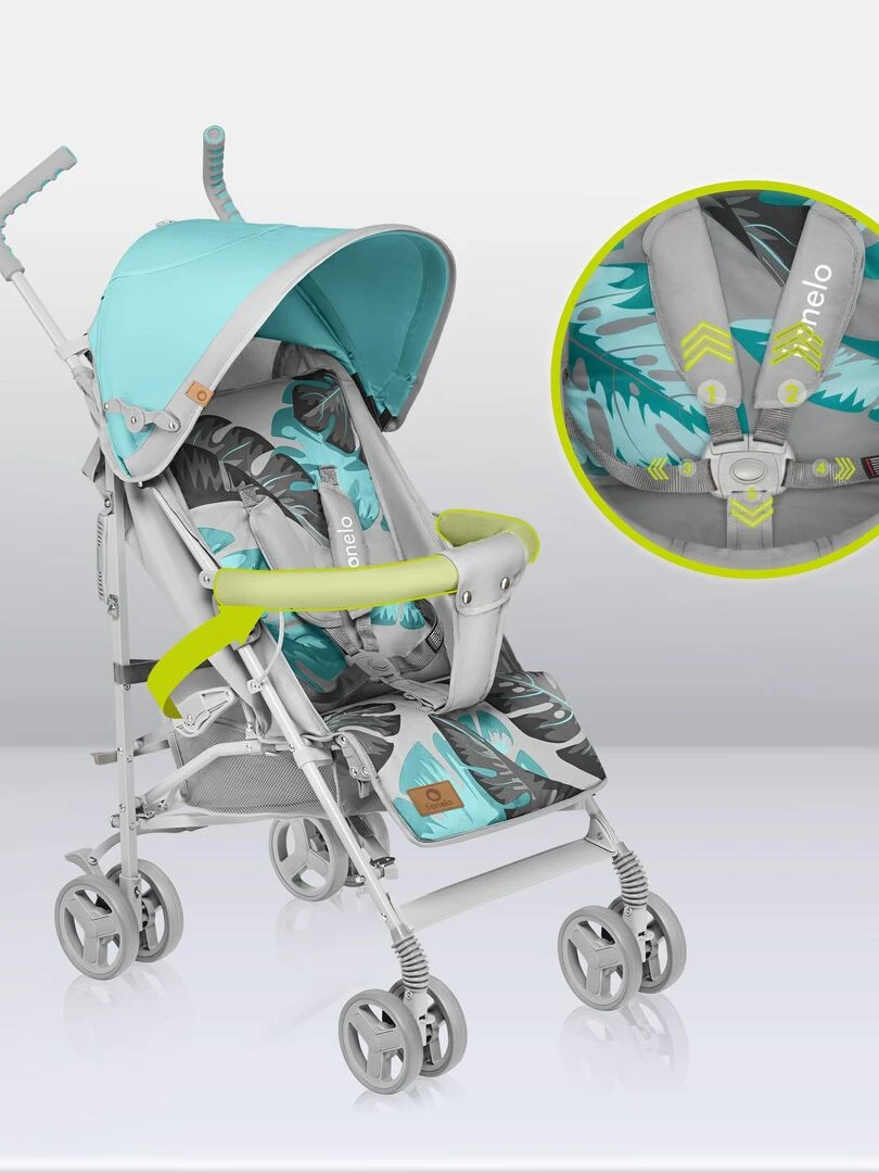 LIONELO Elia Poussette bébé canne compacte De 6 à 36 mois Accessoires inclus Bleu Bleu turquoise