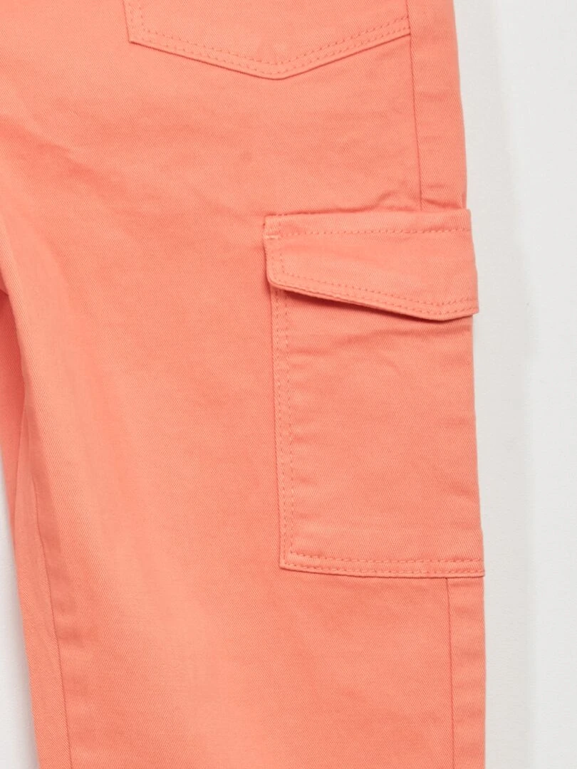 Pantalon paperbag avec poches   Orange