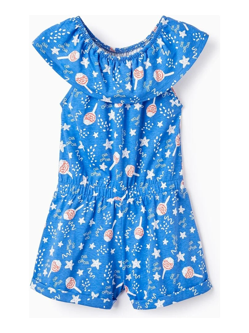Combishort en Coton pour Fille 'Cha Cha Cha' CUBA Bleu