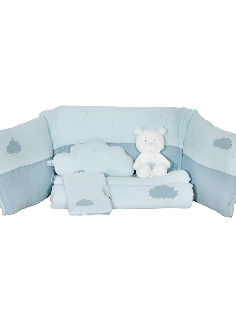 Doudou en velours blanc   SAUTHON   Blanc Bleu