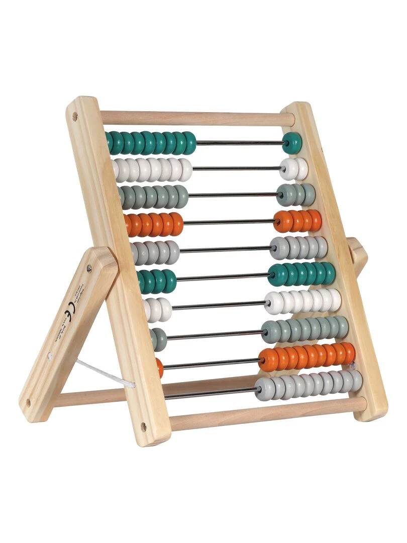 Boulier abaque avec 100 boules colorées en bois Bleu