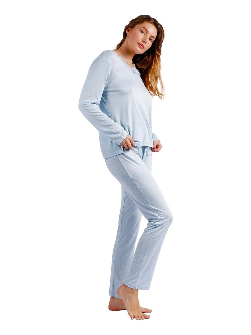 Pyjama pantalon et haut Soft Secret   Bleu
