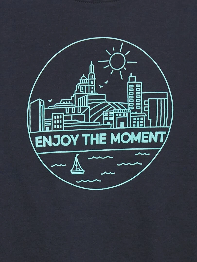 T shirt avec animation en relief Marine
