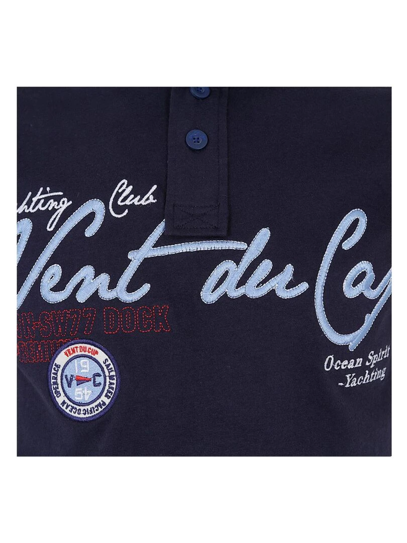 Polo manches courtes homme CAZRI   VENT DU CAP   Bleu marine