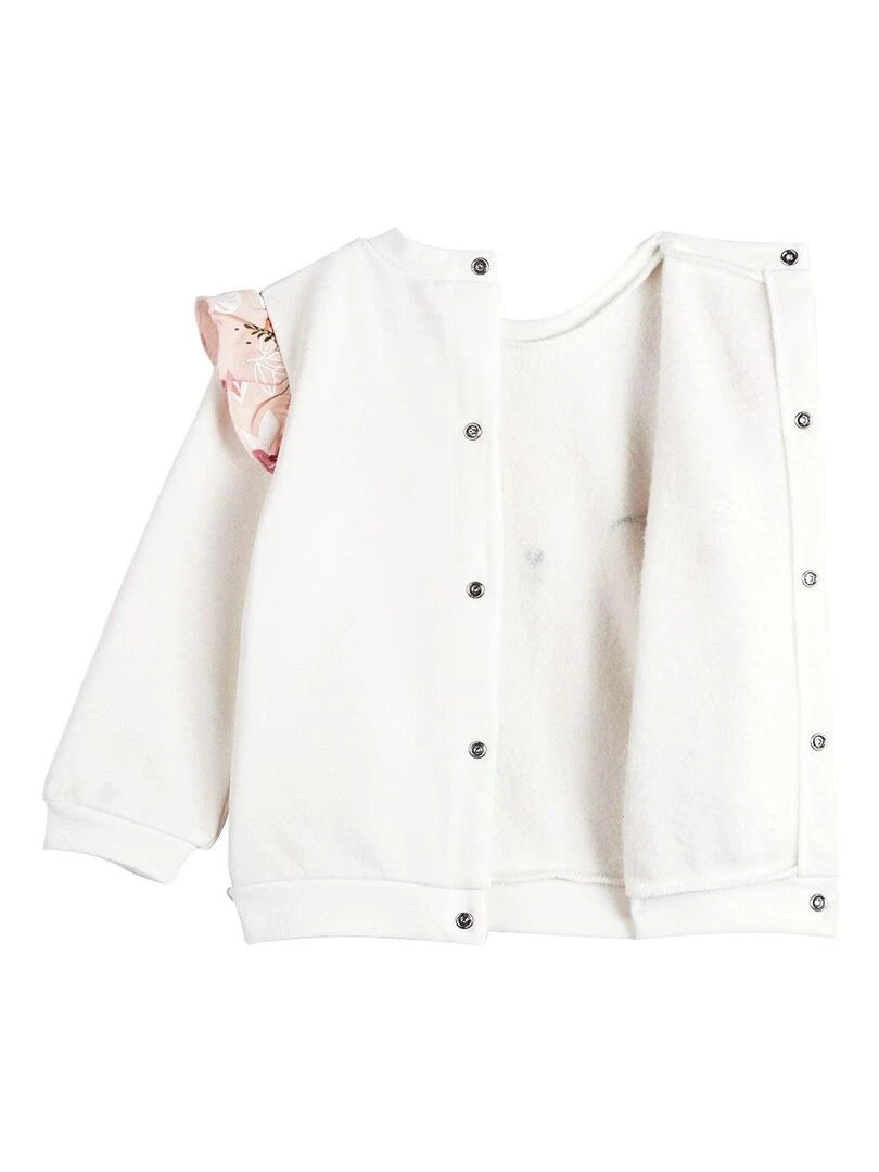 Sweat shirt bébé en molleton Kalaoupe   Ecru