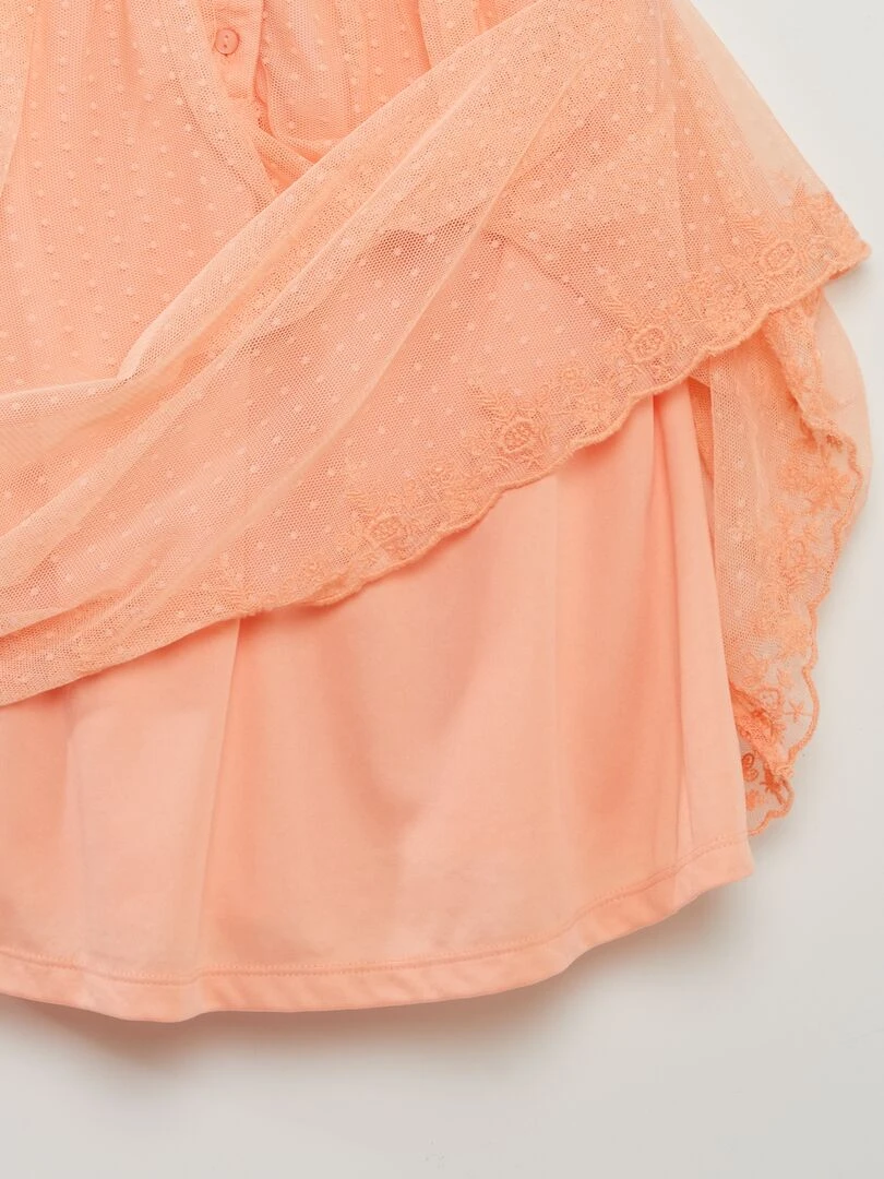 Robe trapèze en tulle plumetis   Orange