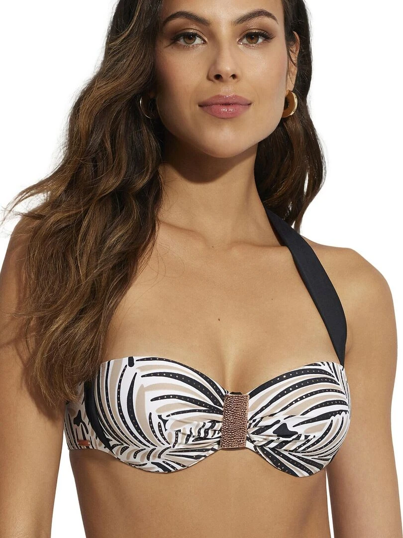 Haut maillot de bain bandeau Tanzania Noir
