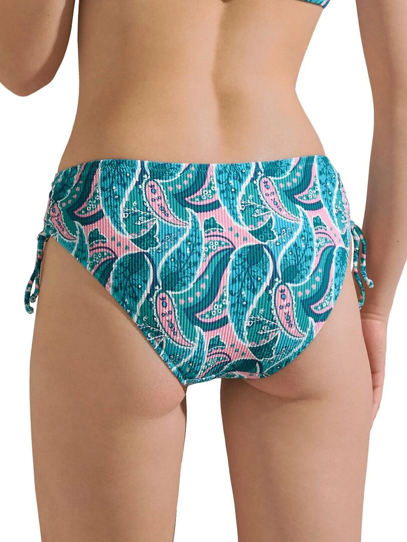Bas maillot slip de bain taille haute côtés réglables Kavala Bleu