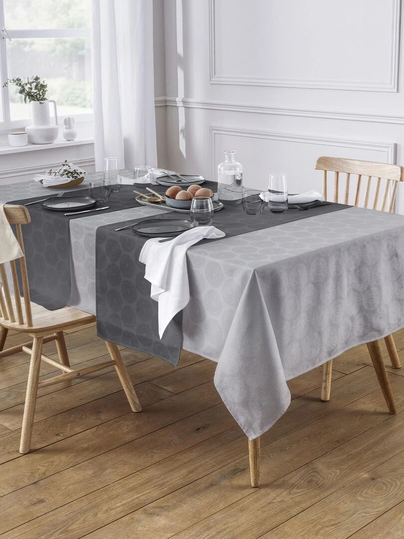 2 sets de table en damassés Blanc