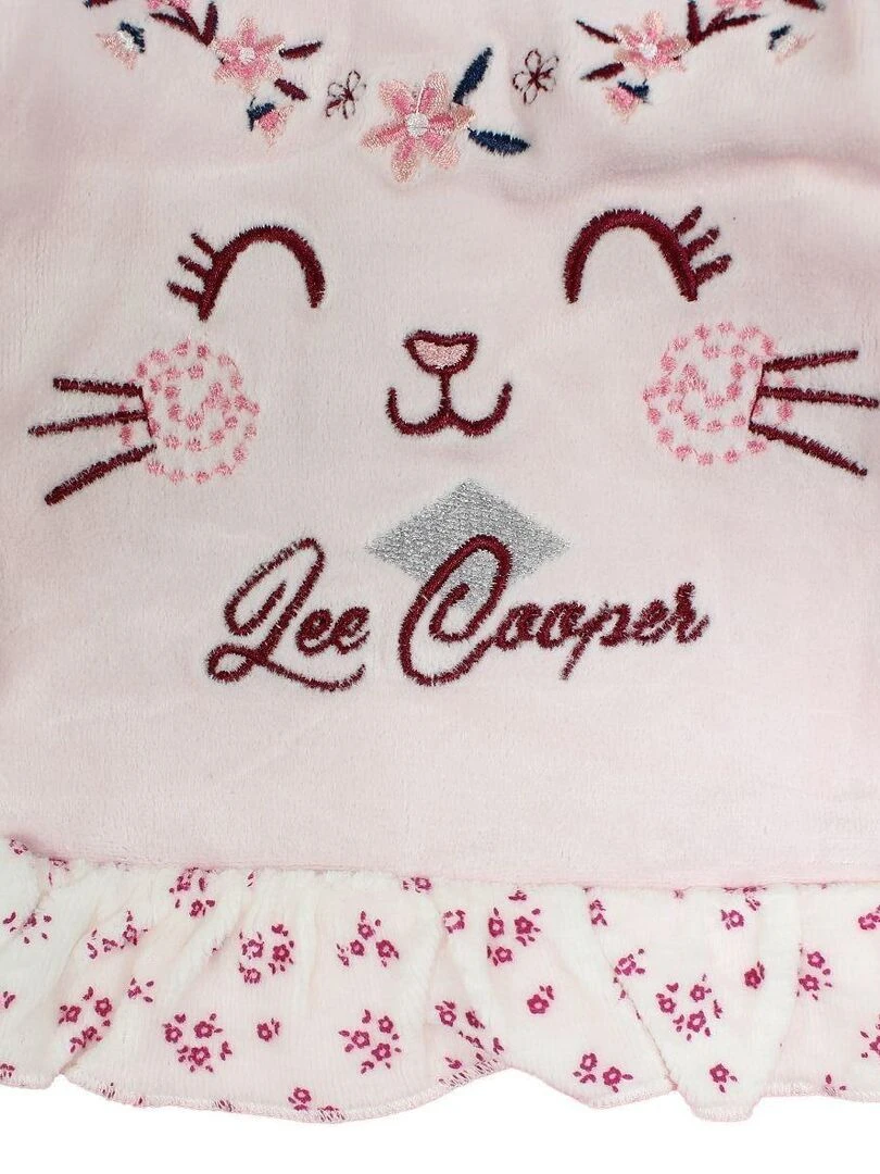 Lee Cooper   Grenouillere bébé fille imprimé Lee Cooper en coton   Rose clair