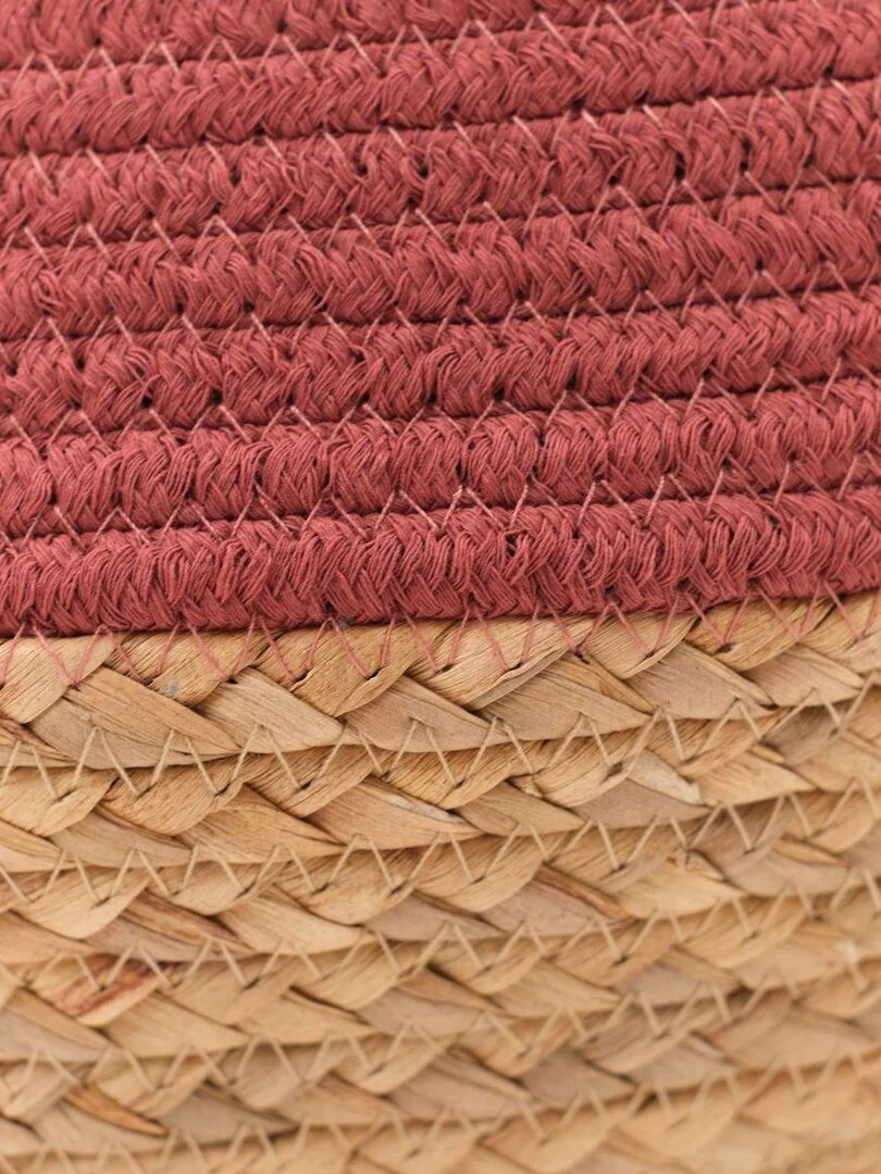 Panier rond tressé 'LA FACTORY' 'TODAY'   Rouge brique