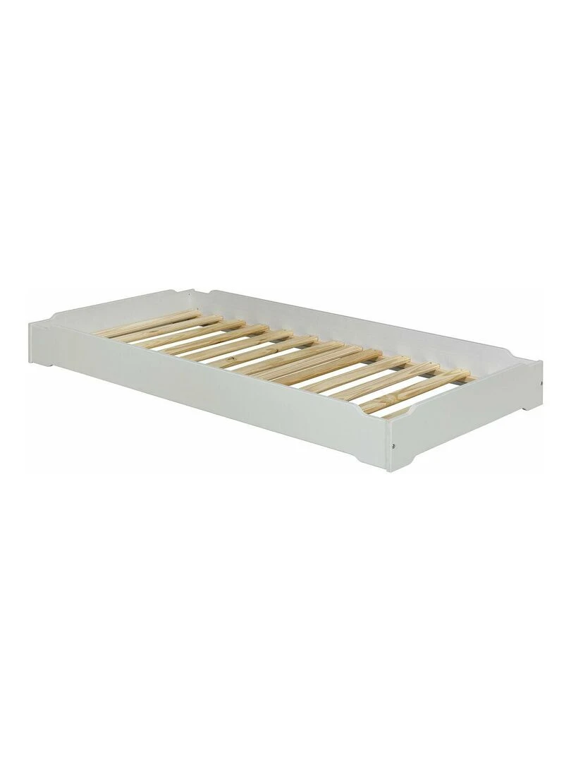 Pack 2 lits empilables et 2 matelas Jelly AKITEN RETAIL Gris