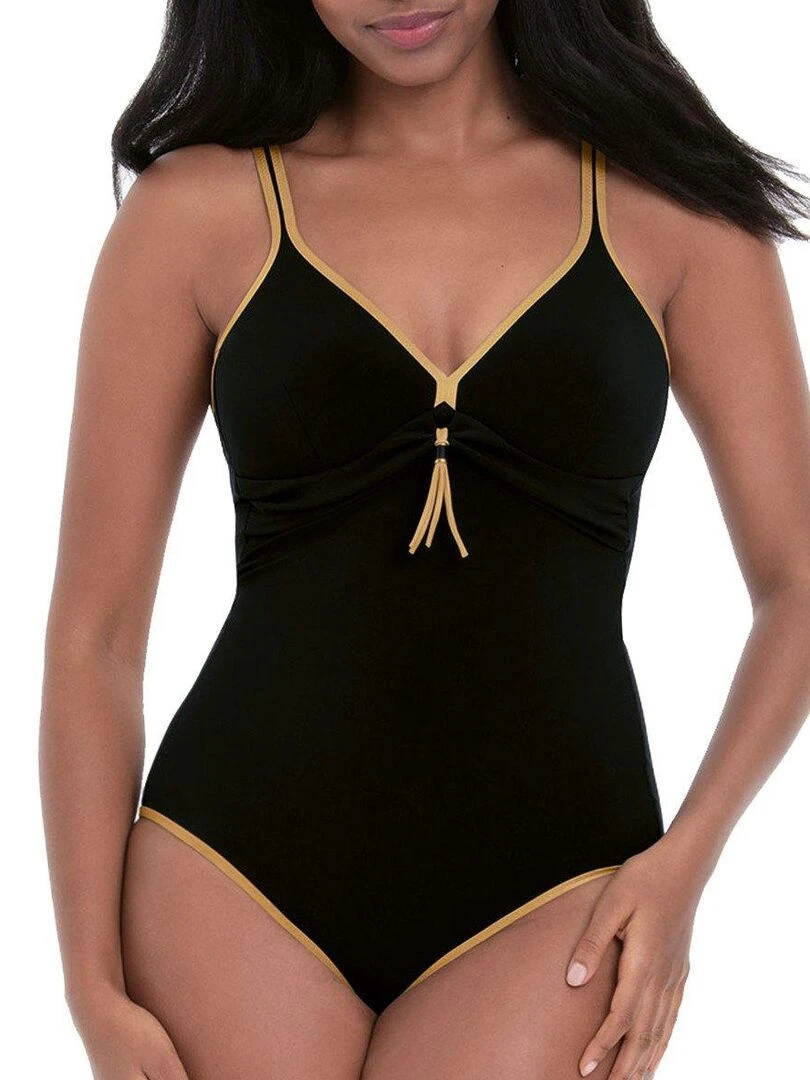 Maillot de bain 1 pièce pailleté sans armatures Jolina Noir