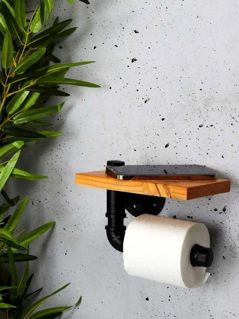 Dérouleur WC avec support industriel   Noir